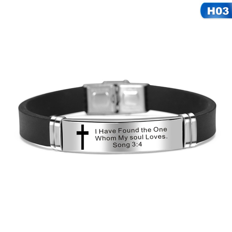 Vòng Tay Silicone In Câu Trích Dẫn Kinh Thánh Cho Nam