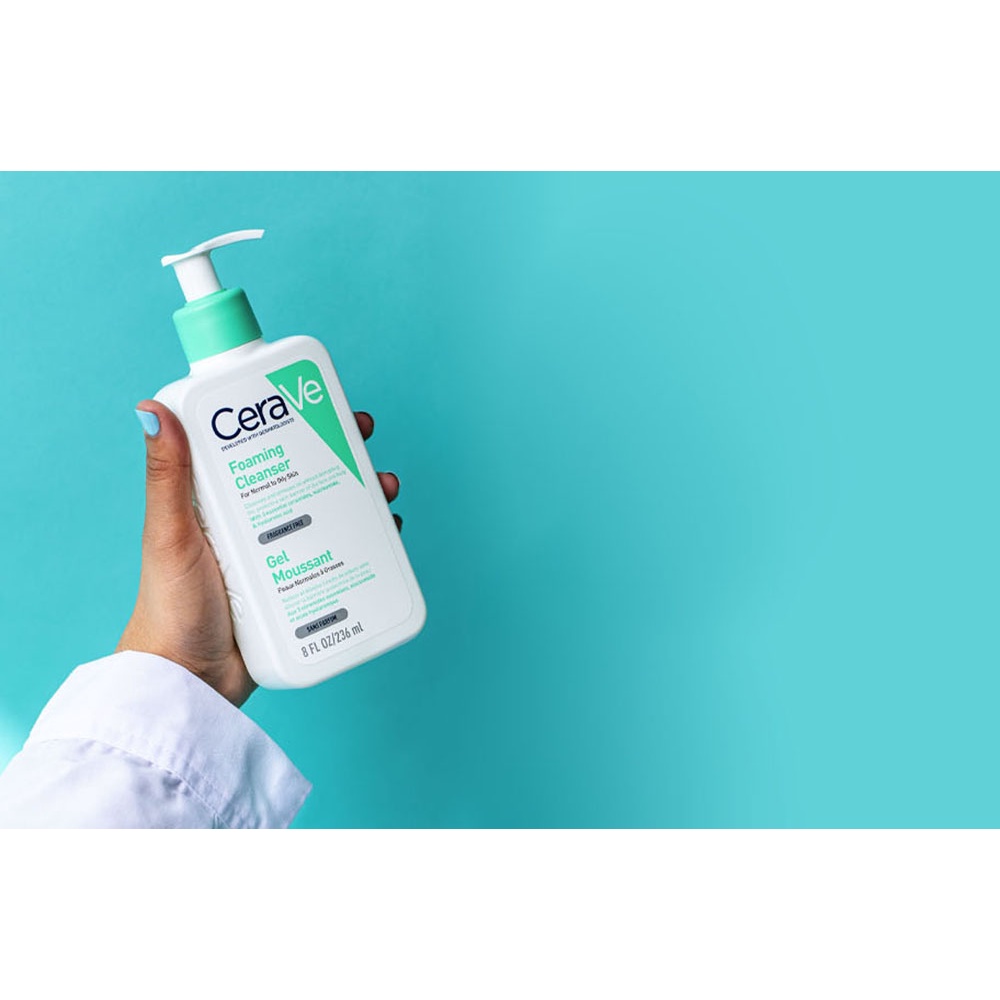 Sữa Rửa Mặt CeraVe Foaming Cleanser Giúp Làm Sạch Sâu Dành Cho Da Dầu 236ml