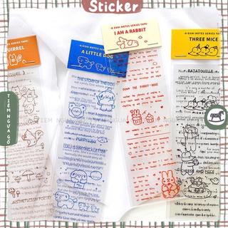Set 2 Tấm Hình Dán Sticker Pet Aguai Notes Dán Sổ Trang Trí Bullet Journal, Trang Trí Sổ Tay - Tiệm Ngựa Gỗ