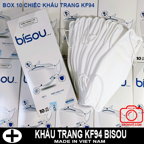 Hộp khẩu trang 4D Cao Cấp Tiêu Chuẩn KF94 Bisou