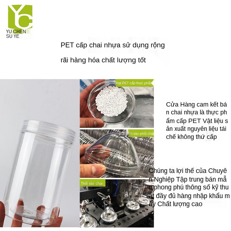 [10 gói-bìa trong suốt] chai nhựa pet trong suốt có nắp đậy dày đóng gói thực phẩm, chai bảo quản kẹo