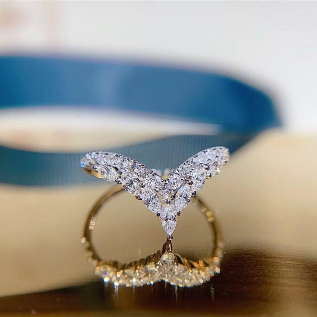 MOILYVN Nhẫn Nữ Mạ Bạc 925 Đính Đá Cz Kích Cỡ 5-11