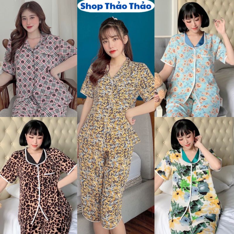 Đồ Bộ Pyjama Quần Lửng Lụa Mango Cao Cấp Hàng Có Size🌸Giảm 10K Đơn 200K