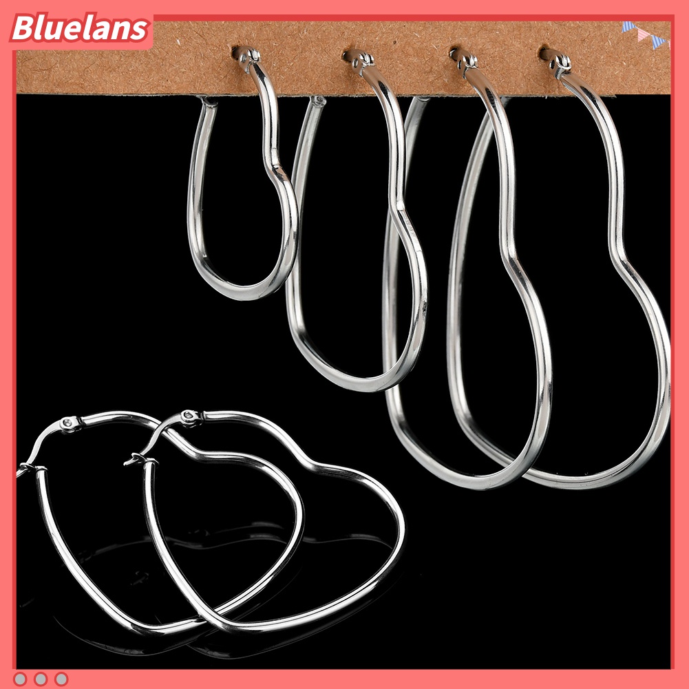 Khuyên tai hình trái tim nhiều kích cỡ cá tính cho nữ