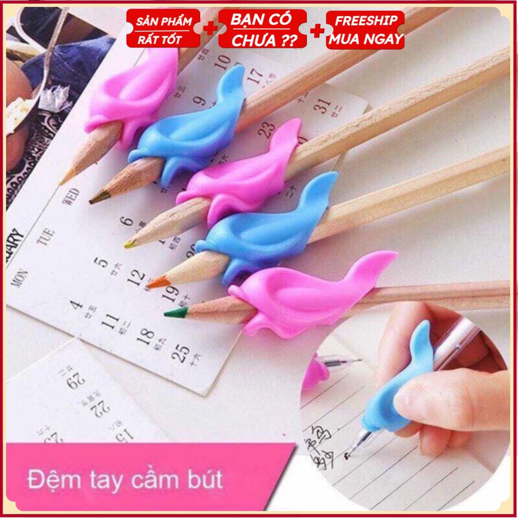 Xả Kho Đệm Tay Cầm Bút Cá Heo Không Mỏi Tay Cho Bé