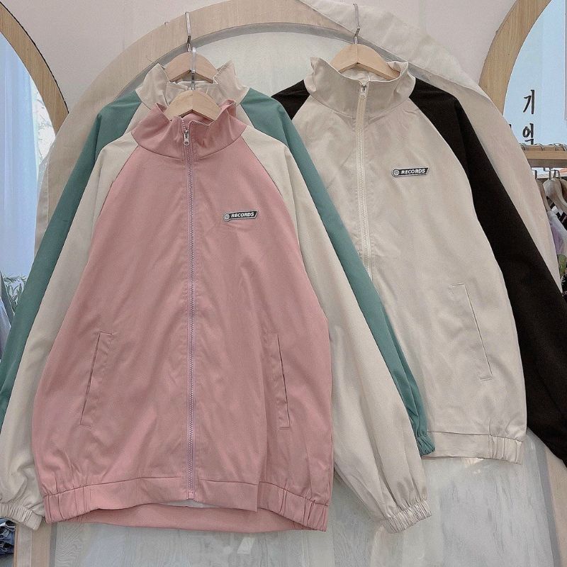 Áo Khoác Dù Unisex 2 Lớp Logo Record Thêu Sắc Nét Form Đẹp