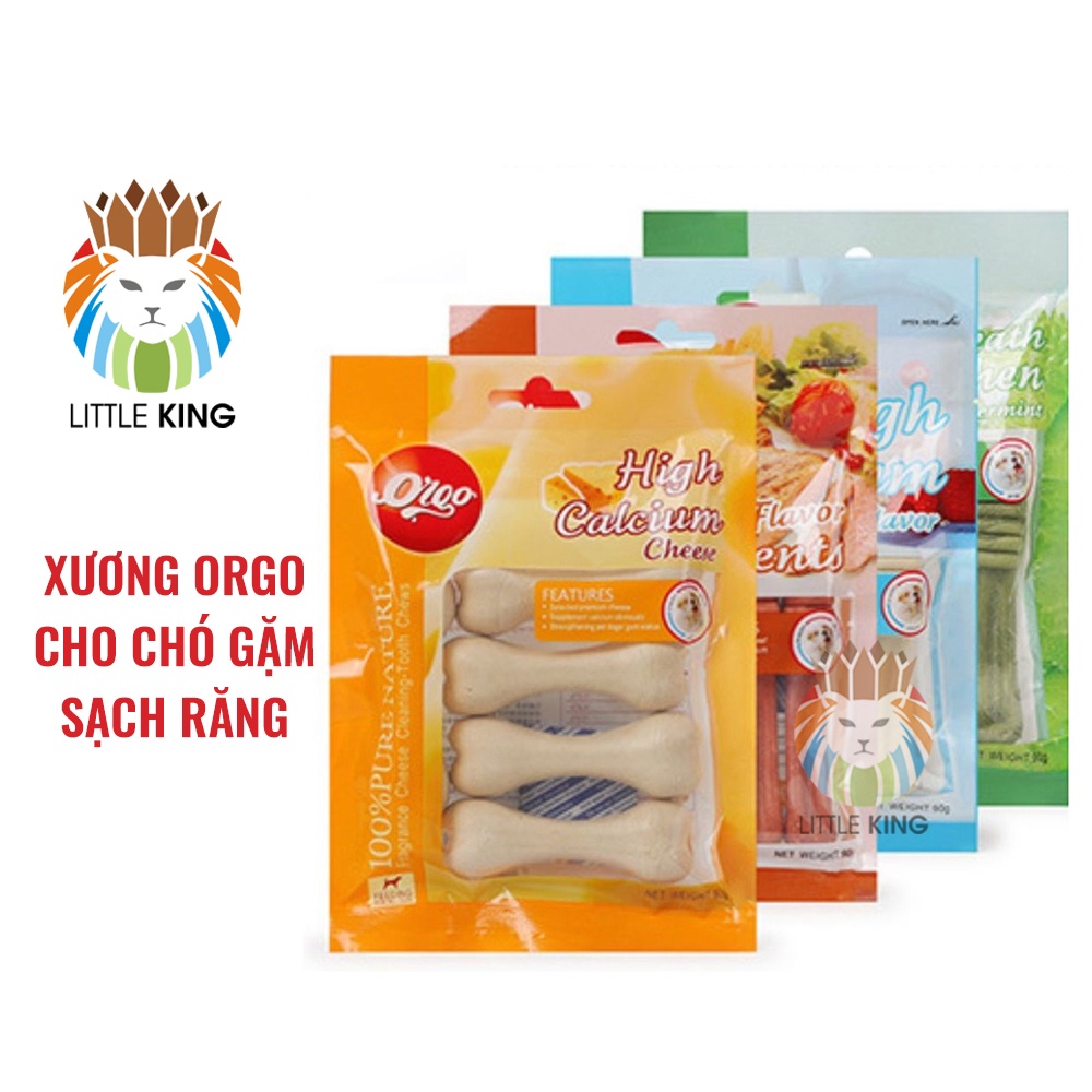 Xương gặm cho chó Orgo 90gr giúp sạch răng, thơm miệng và bổ xung canxi Little King pet shop