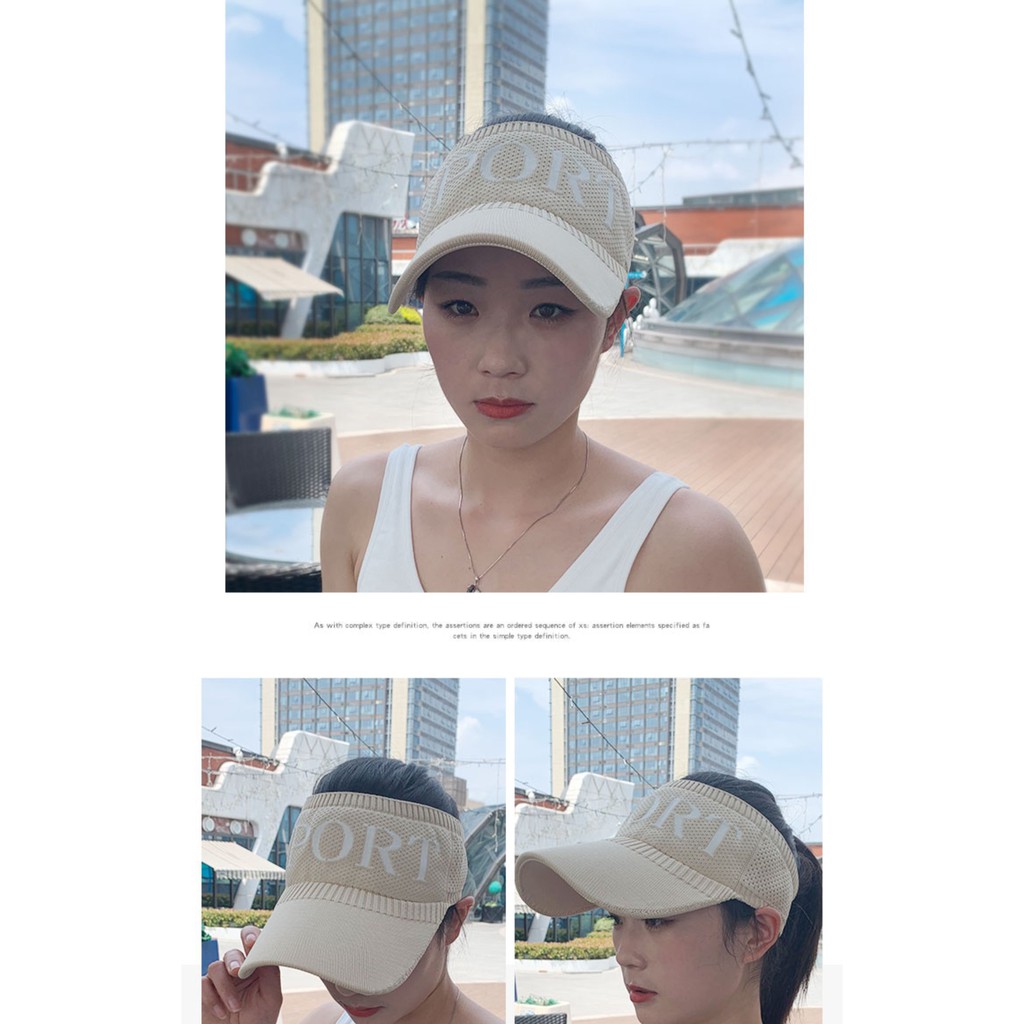 Buy 1 Free 1 Women Visor Hat Korean Fashion Sports Cap Beach Large Brim Folding Sun UV Protection