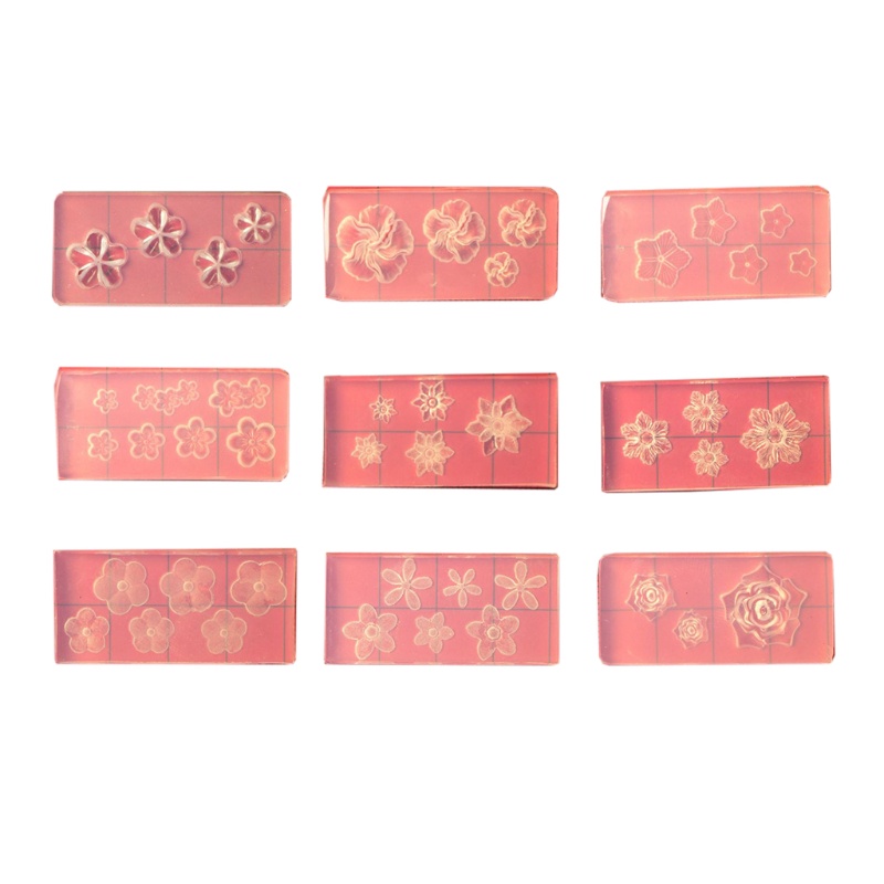 Set 9 Khuôn Silicon Làm Đồ Trang Sức Hình Hoa Năm Cánh DIY