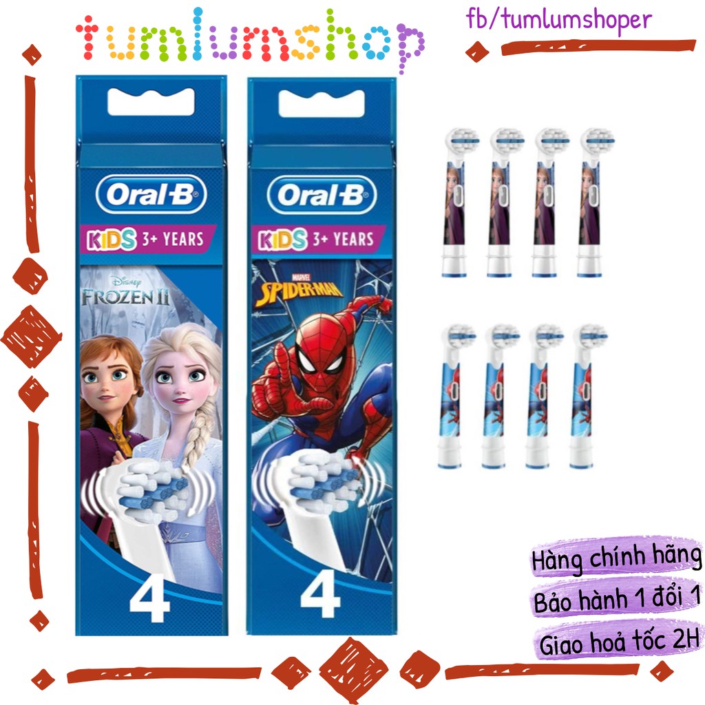 Đầu bàn chải đánh răng trẻ em Oral-B Braun - Hàng nhập Đức