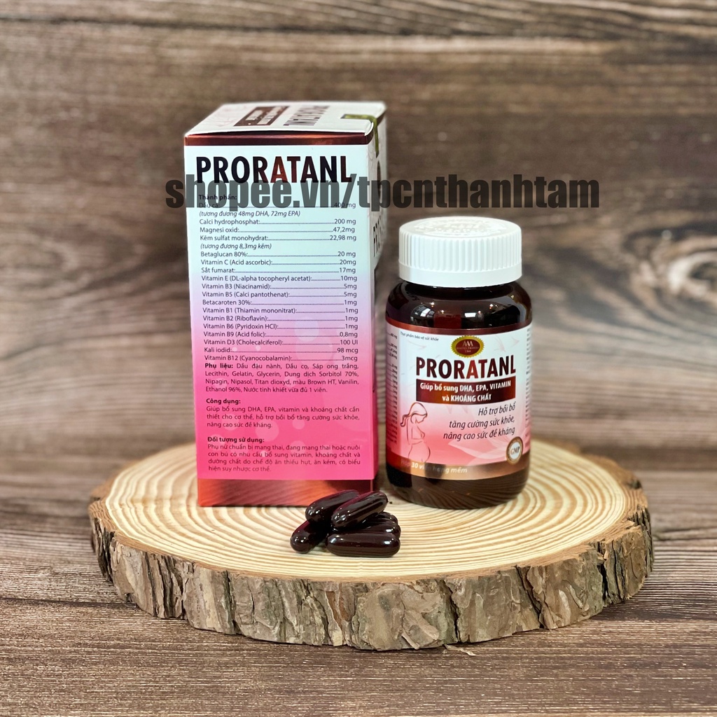 Viên uống cho mẹ bầu PRONATANL giúp bổ sung DHA, EPA, VITAMIN và KHOÁNG CHẤT cho mẹ bầu - Hộp 30 viên [ Chai Hồng ]