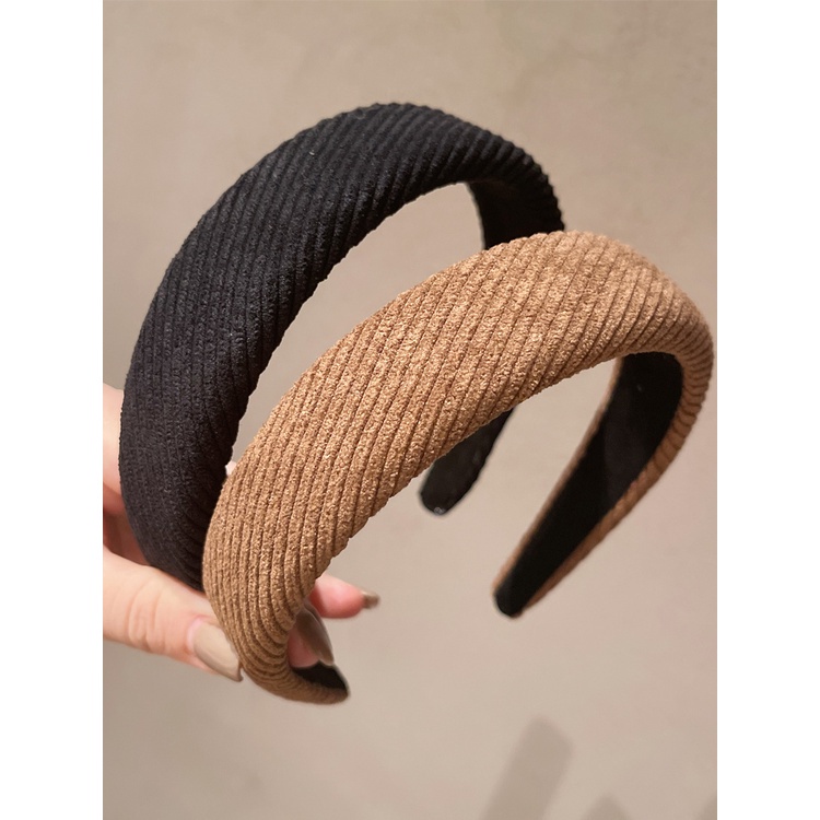 Cài tóc vải nhung màu trơn đơn giản thời trang