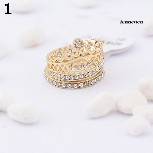 Nhẫn Hợp Kim Hình Vương Miện Đính Đá Xinh Xắn