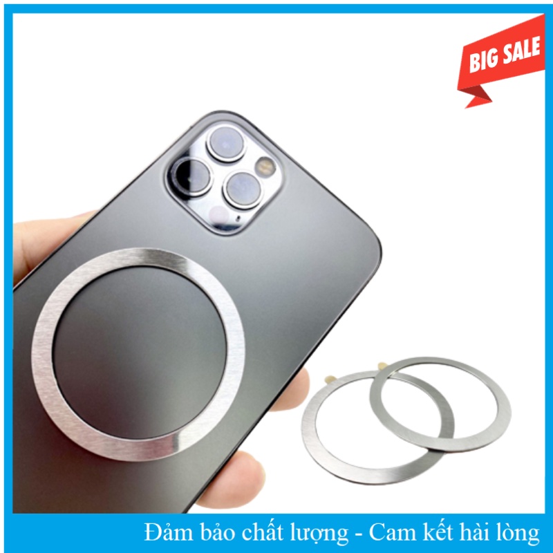 Vòng Từ Tính Nam Châm, Vòng Kim Loại Hình Tròn Hỗ Trợ Hút Củ Sạc Không Dây Cho iPhone, Androi - Sanu