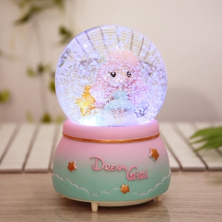 Hộp Nhạc Quả Cầu Pha Lê Hình Hoa Tuyết Dễ Thương
