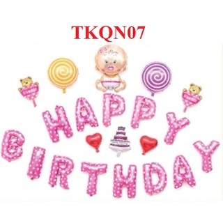 SALE TẾT - set bóng sinh nhật em bé gấu kẹo - TKQN07 - TKQN08 , bóng trang trí sinh nhật , trang trí sinh nhật bé
