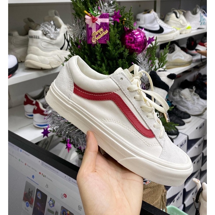 [Chính hãng authentic]Giày vans style 36 màu marshmallow red cổ điển
