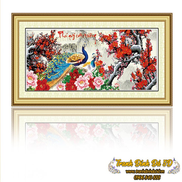 TRANH ĐÍNH ĐÁ CÔNG 160x67CM