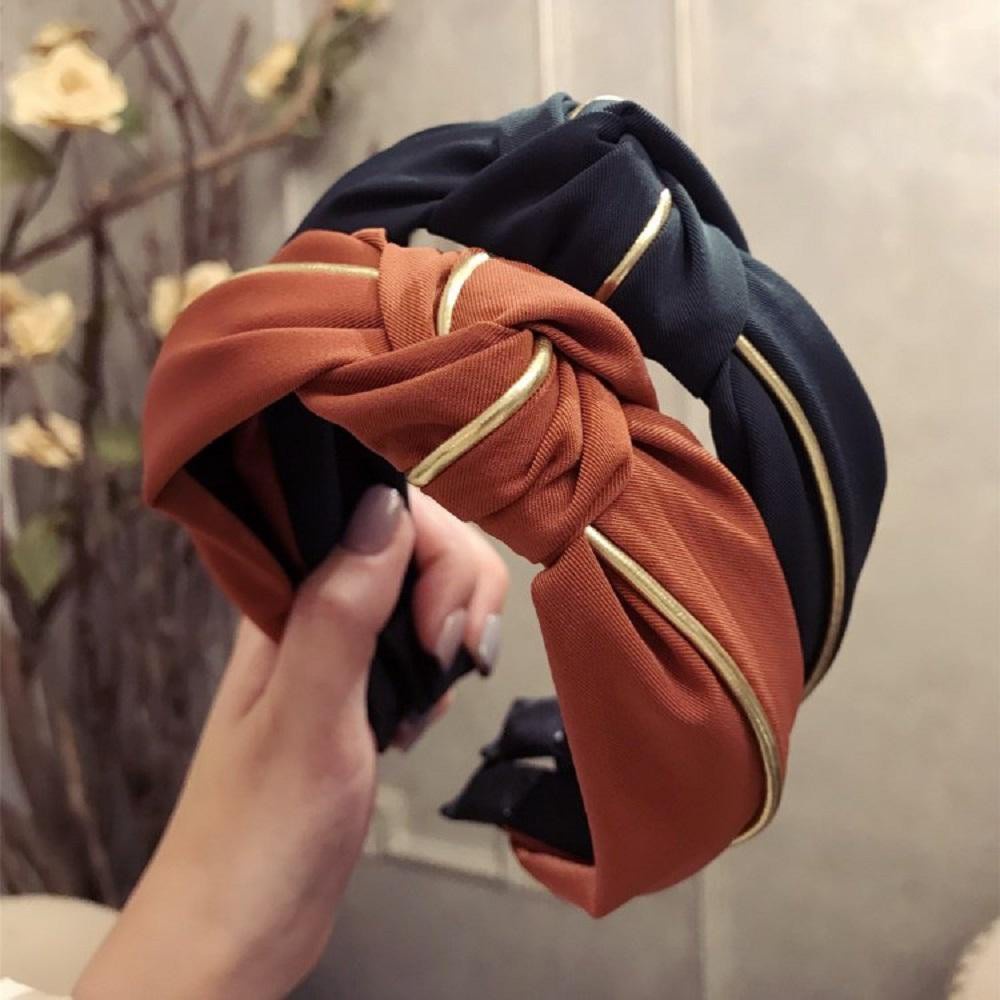 Băng Đô Vải Thắt Nơ Bản Rộng Nhiều Màu Sắc Dành Cho Nữ