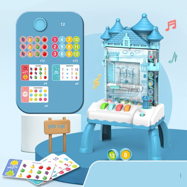 Máy xếp hình 3 trong 1 logic toán học, hình khối, màu sắc cho bé với pin sạc tiết kiệm