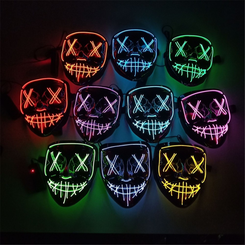 Mặt Nạ Đèn Led Neon Hóa Trang Halloween (5 Màu)