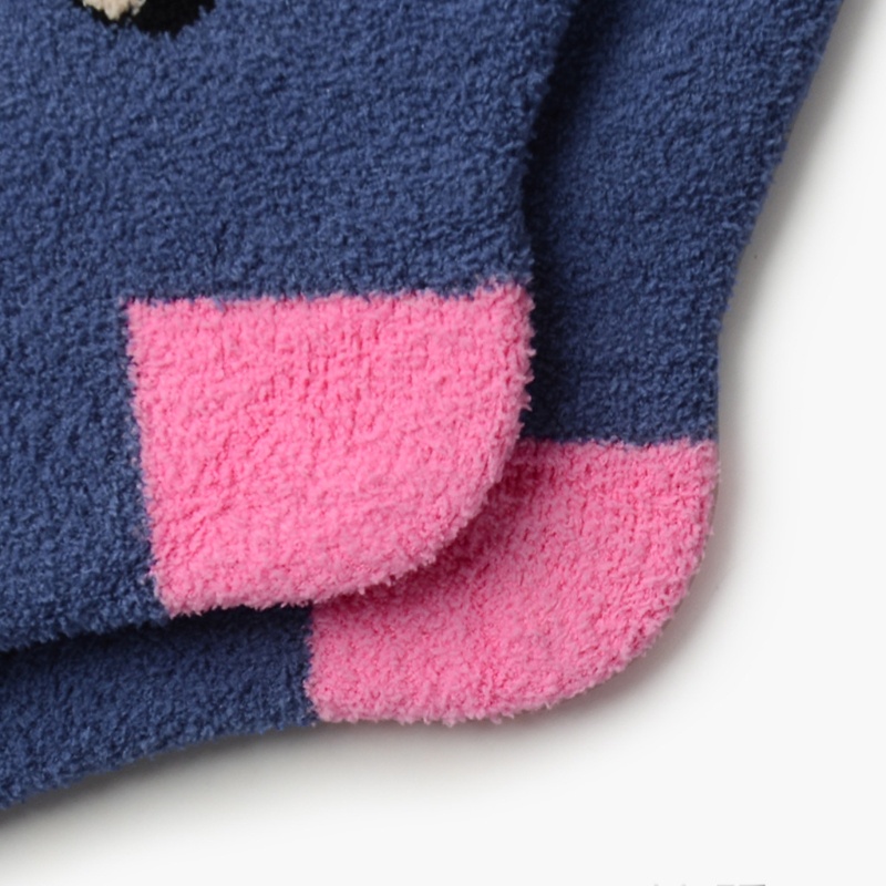 Vớ Nhung San Hô Dày Dặn Ấm Áp In Họa Tiết Bò Sữa Hoạt Hình Dễ Thương Cho Nữ