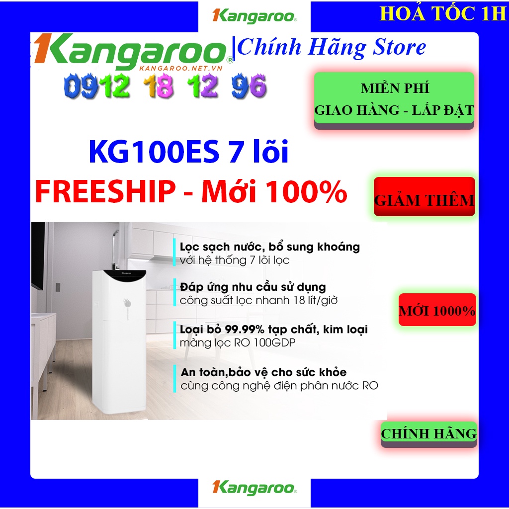 Máy lọc nước RO hydrogen ion kiềm Kangaroo KG100ES 7 lõi