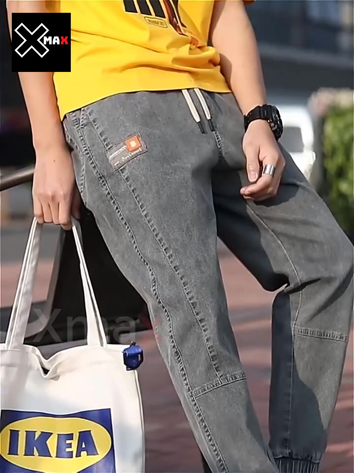 Quần jean jogger nam co giãn 4 chiều bo gấu phá cách cực đẹp, Quần bò nam cạp chun Hottrend hàn quốc Xmax B050 | BigBuy360 - bigbuy360.vn