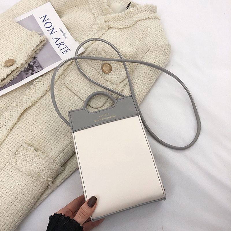 Túi Đeo Vai Hình Vuông Cỡ Nhỏ Màu Sắc Tương Phản Thời Trang Cho Nữ