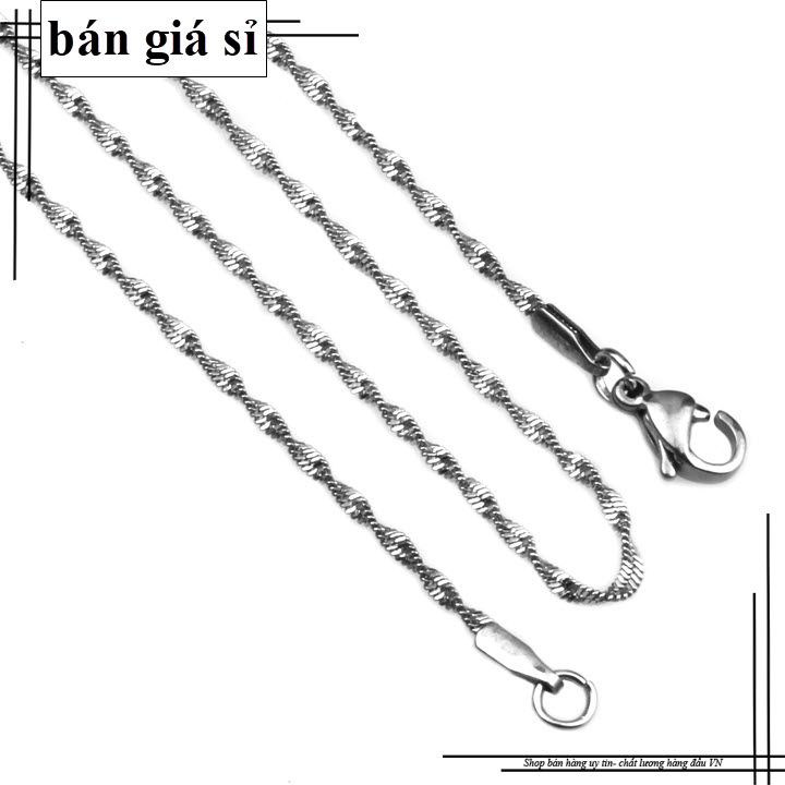 Dây chuyền nữ inox cao cấp kiểu xoắn không mặt, không đen vĩnh viễn giá hủy diệt