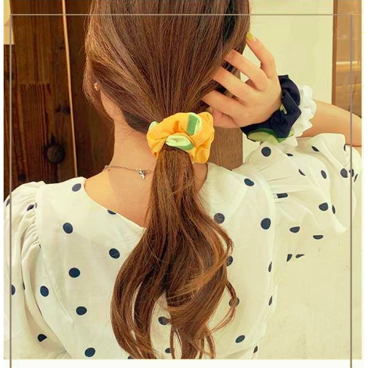 SCRUNCHIES BƠ CUTE, CỘT TÓC VẢI THỜI TRANG NỮ GIÁ RẺ