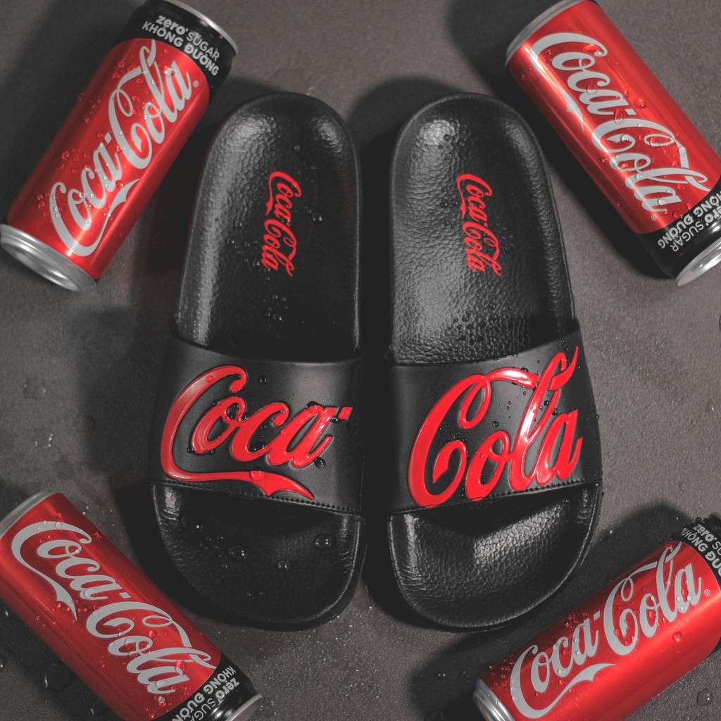 Dép quai ngang Nam Nữ COCA-COLA in 3D chữ nổi-chất liệu siêu nhẹ-quai cực êm