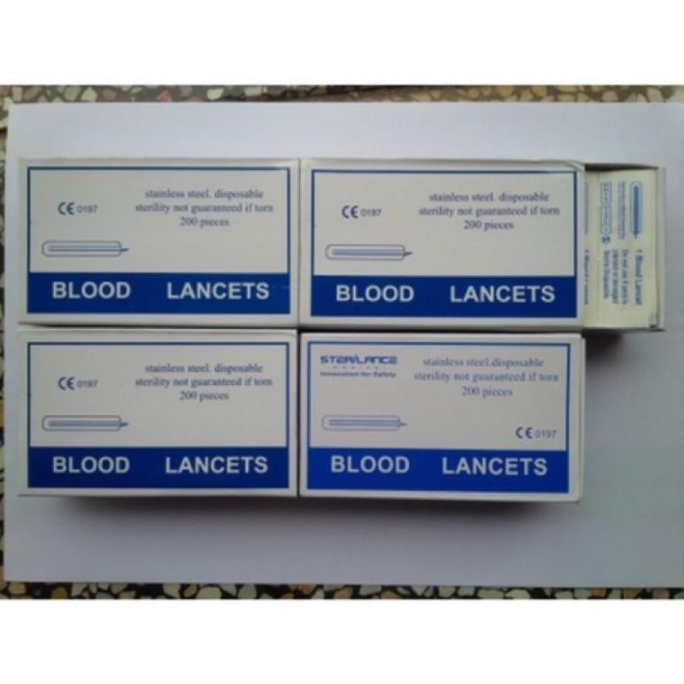 Kim chích mụn hộp 200 chiếc Lancets loại 1 chính hãng