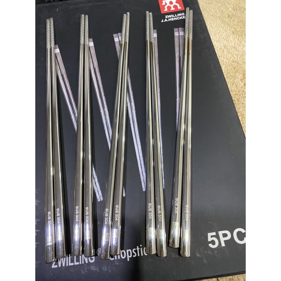 HỘP SET 5 ĐÔI ĐŨA INOX Hãng Zwilling Của Đức Siêu Hót Hít