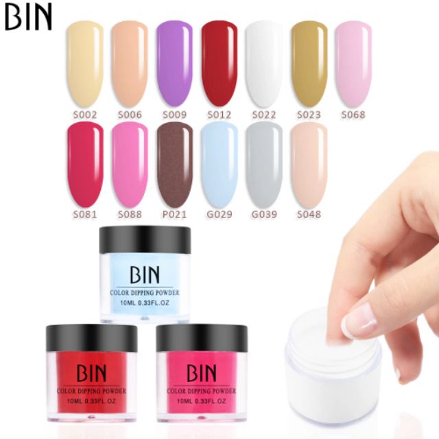 Bột nhúng Bin thương hiệu bán chạy nhất châu A cho sản phẩm bột nhúng móng y làm nail. Sản có 26 mã màu