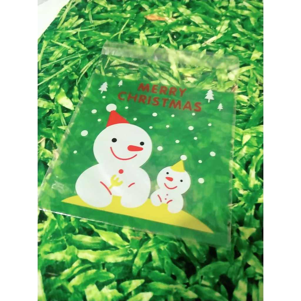 10 cái túi dán bánh quy Noel ⚡ CAO CẤP ⚡ túi đựng bánh quy giáng sinh đơn giản tiện lợi dễ sử dụng