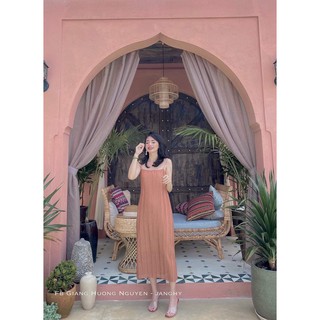 VÁY MAXI 2 DÂY DẬP LY ĐỦ MÀU