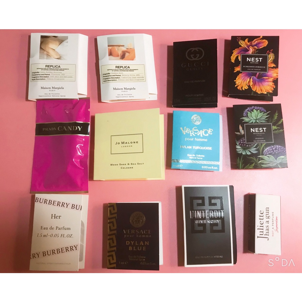 Mẫu thử nước hoa Vial các hãng nổi tiếng Prada Candy, Versace, Gucci, Burberry,...