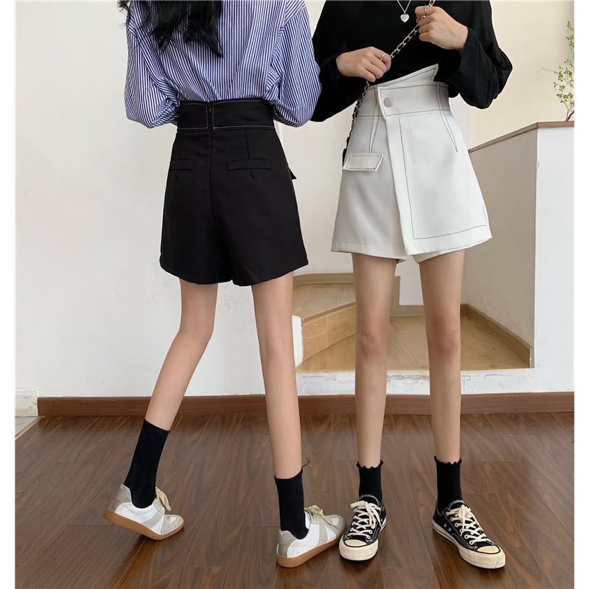 Xiaozhainv Chân Váy Chữ A Lưng Cao Kiểu Lệch Cá Tính Thời Trang Hàn Quốc | BigBuy360 - bigbuy360.vn