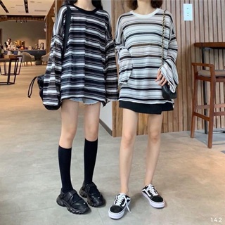 Áo len kẻ oversize 142