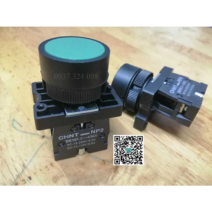 Công tắc nút nhấn nhả không đèn phi 22- NP2 CHINT- 220vol