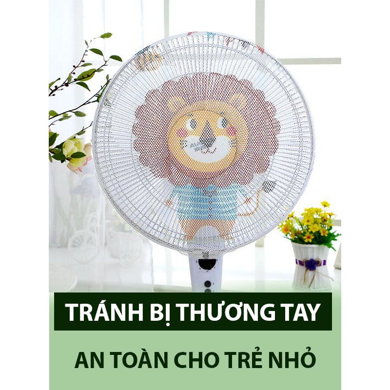 Lưới bọc quạt cao cấp phong cách Hàn Quốc (Cỡ To size 51cm) Túi lưới chống bụi cho quạt máy điều hòa