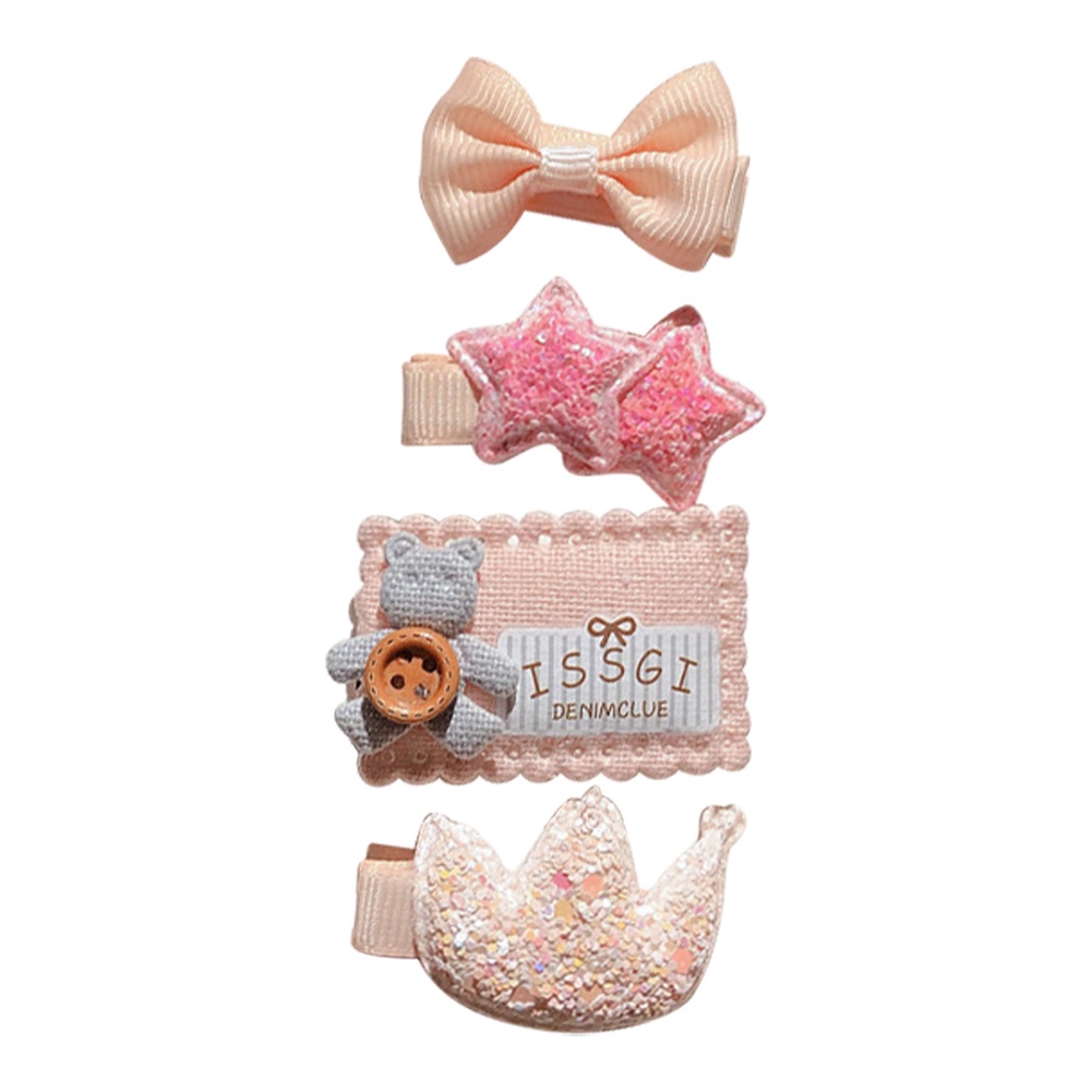 Kẹp Tóc Đính Nơ Kiểu Hàn Quốc Dễ Thương Cho Bé Gái