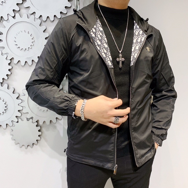 Áo khoác gió thời trang cho nam thương hiệu Dior CD cao cấp hoạ tiết chữ