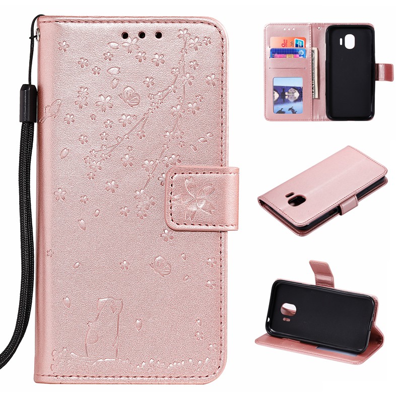 Bao da điện thoại có ngăn để thẻ dành cho Samsung Galaxy J4 J6 Plus J2pro 2018 | BigBuy360 - bigbuy360.vn