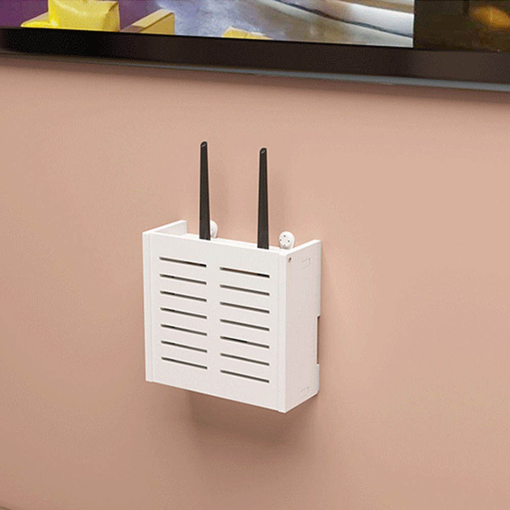 Bộ định tuyến Wifi không dây Hộp lưu trữ Treo tường Bảng điều khiển PVC Kệ cắm Bảng giá đỡ Cáp lưu trữ