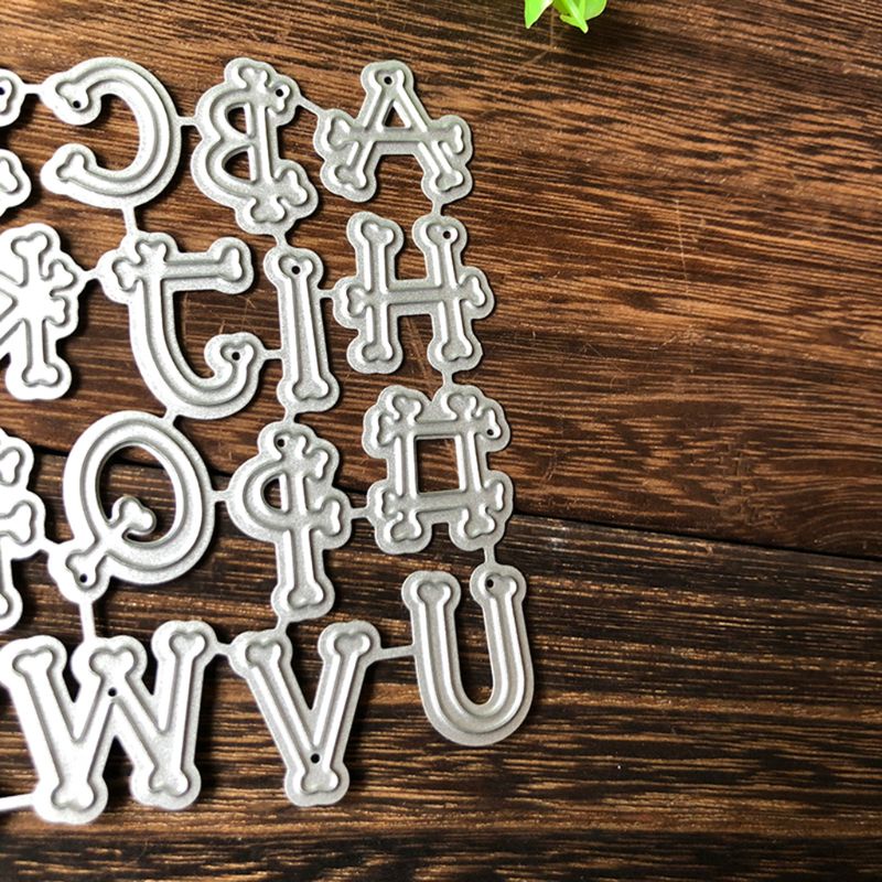 Khuôn Cắt Giấy Làm Từ Kim Loại Hình Chữ Cái Alphabet Trang Trí Scrapbook