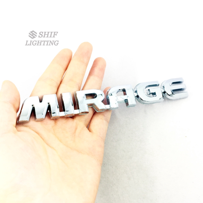 Logo trang trí MIRAGE bằng nhựa ABS mạ Chrome cho xe hơi MITSUBISHI
