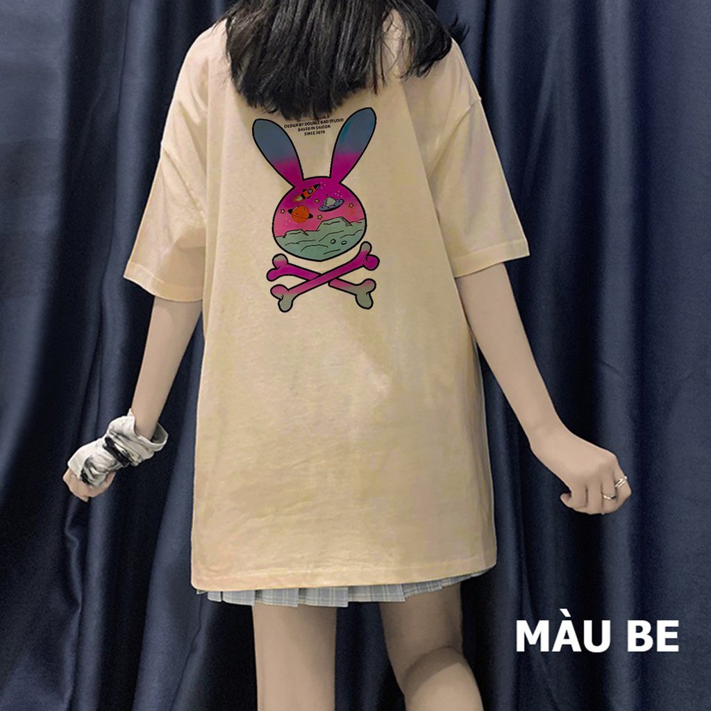 Áo Thun Tay Lỡ In Thỏ Trippy Land Unisex Freesize Dưới 75kg ATIN13 | BigBuy360 - bigbuy360.vn