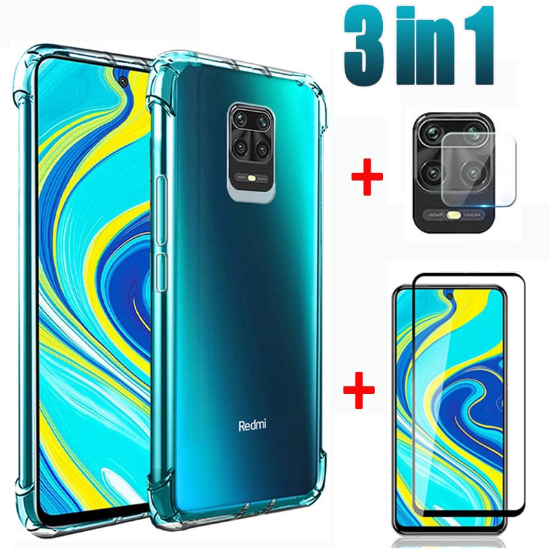 Set Kính Cường Lực 3 Trong 1 9h Bảo Vệ Toàn Diện Cho Xiaomi Redmi Note 9s 9 Pro Max